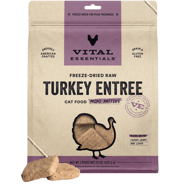 Freeze-Dried Turkey Entree Cat Food Mini Patties