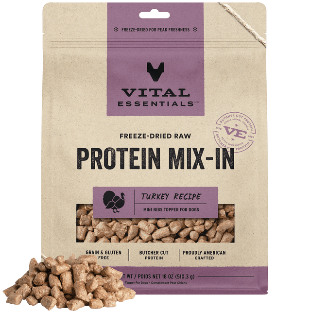 Freeze-Dried Protein Mix-In Turkey Recipe Mini Nibs Topper for Dogs