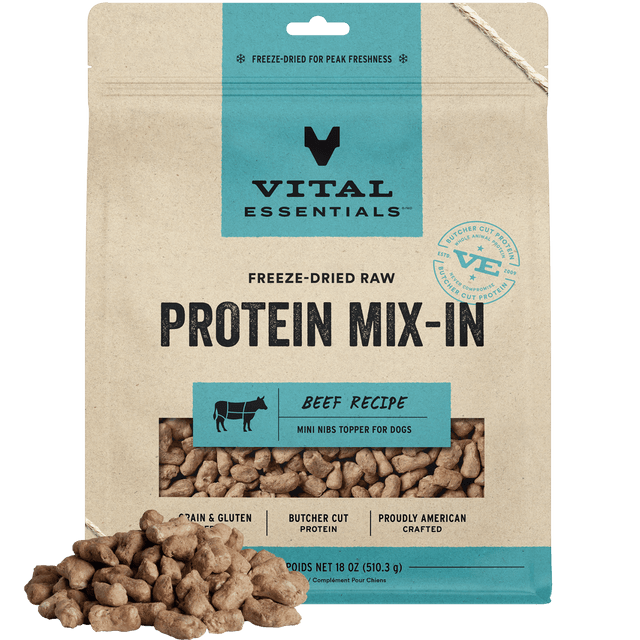 Freeze-Dried Protein Mix-In Beef Recipe Mini Nibs Topper for Dogs