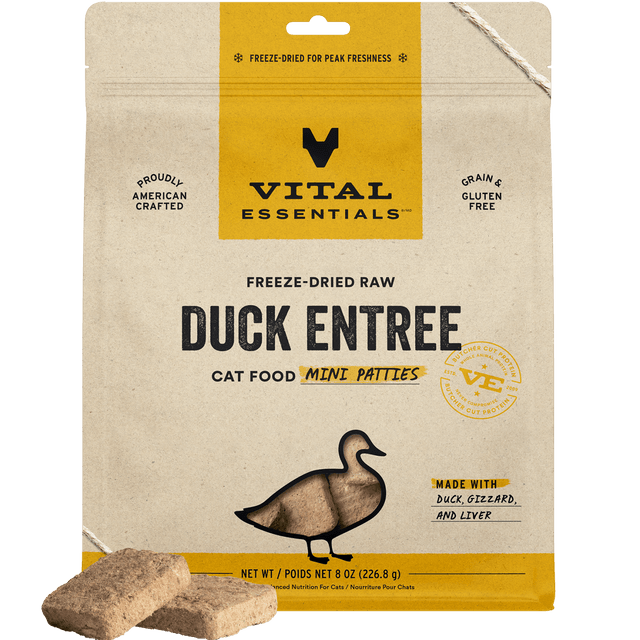 Freeze-Dried Duck Entree Cat Food Mini Patties