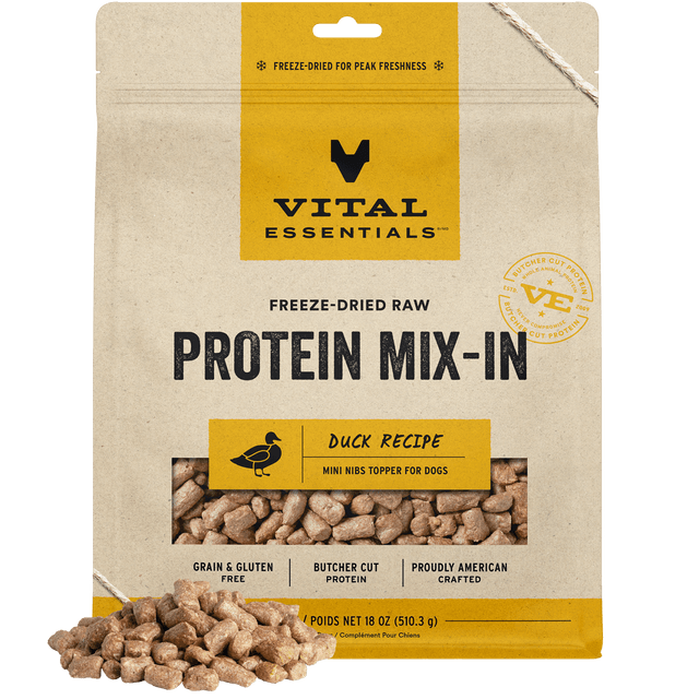 Freeze-Dried Protein Mix-In Duck Recipe Mini Nibs Topper for Dogs