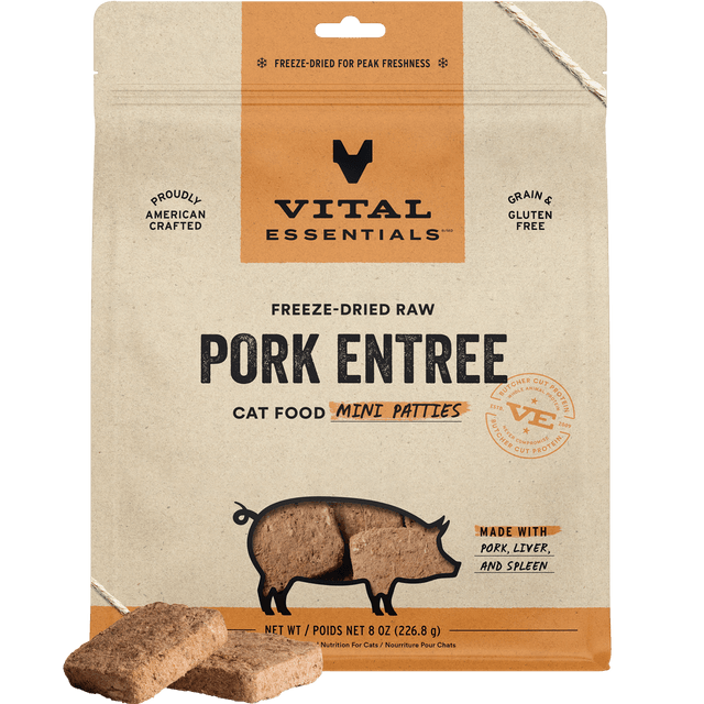 Freeze-Dried Pork Entree Cat Food Mini Patties