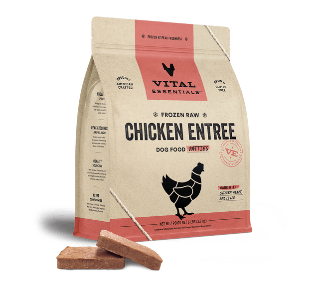 Frozen Chicken Entree Dog Food Patties