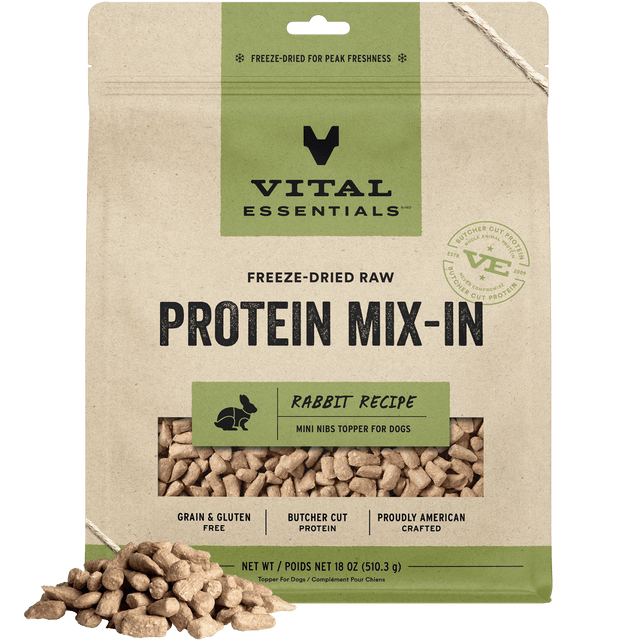 Freeze-Dried Protein Mix-In Rabbit Recipe Mini Nibs Topper for Dogs