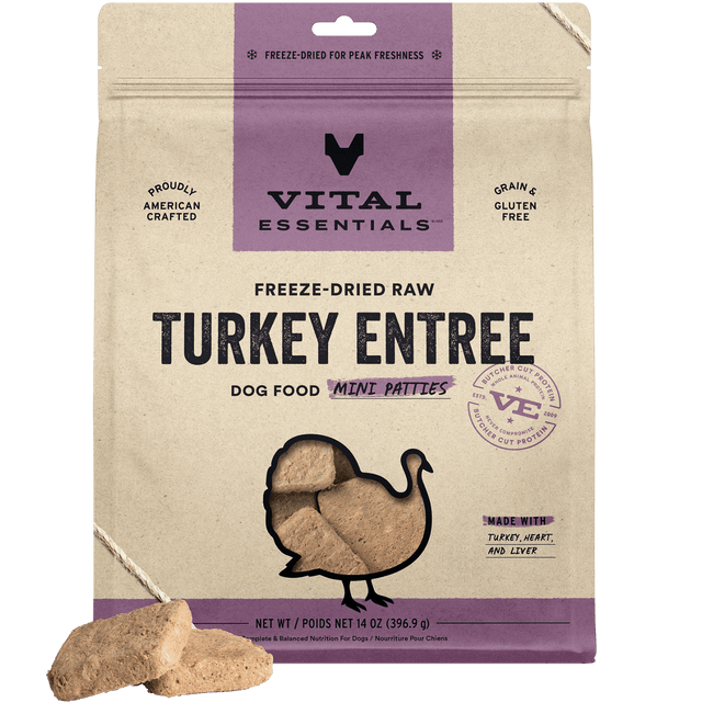 Freeze-Dried Turkey Entree Dog Food Mini Patties