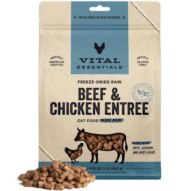 Freeze-Dried Beef & Chicken Entree Cat Food Mini Nibs