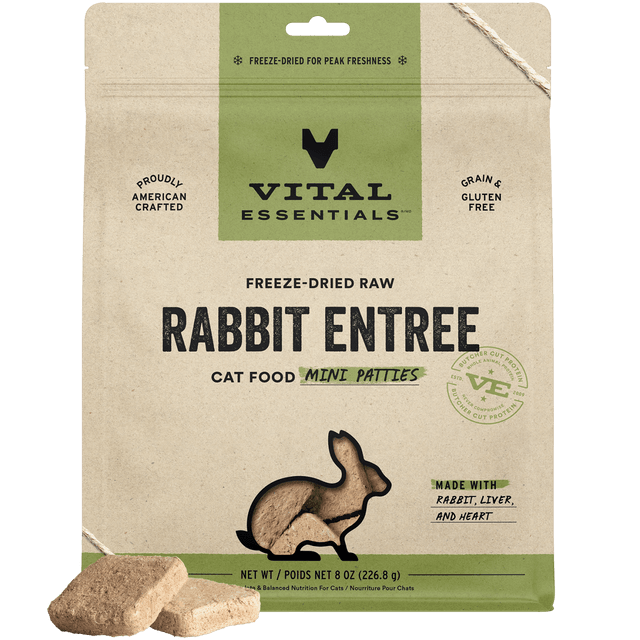 Freeze-Dried Rabbit Entree Cat Food Mini Patties