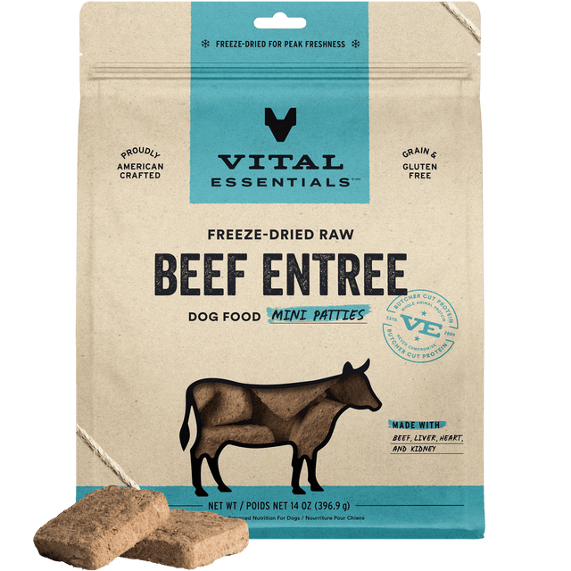 Freeze-Dried Beef Entree Dog Food Mini Patties