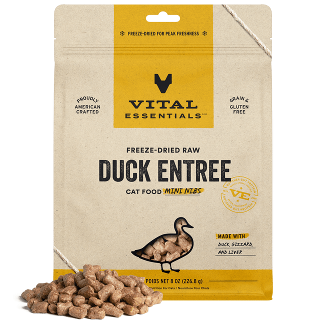 Freeze-Dried Duck Entree Cat Food Mini Nibs